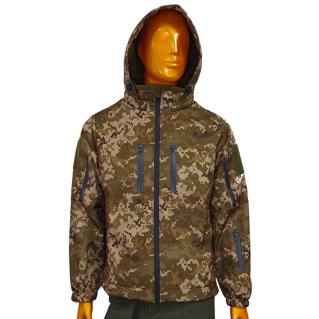 Куртка ВСУ осенняя пиксель ММ14 softshell флис 60-62